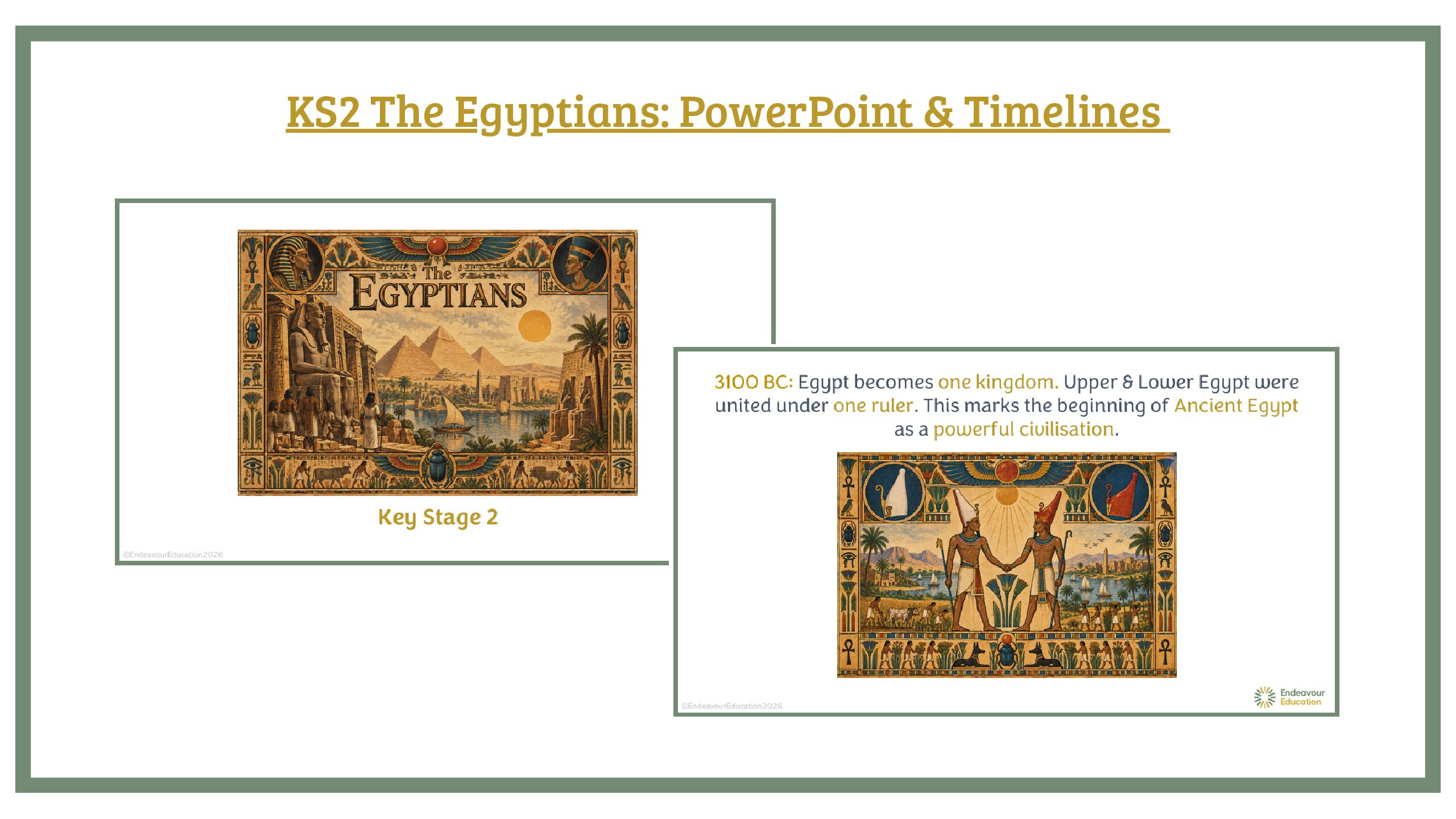 KS2 The Egyptians: PowerPoint & Timelines