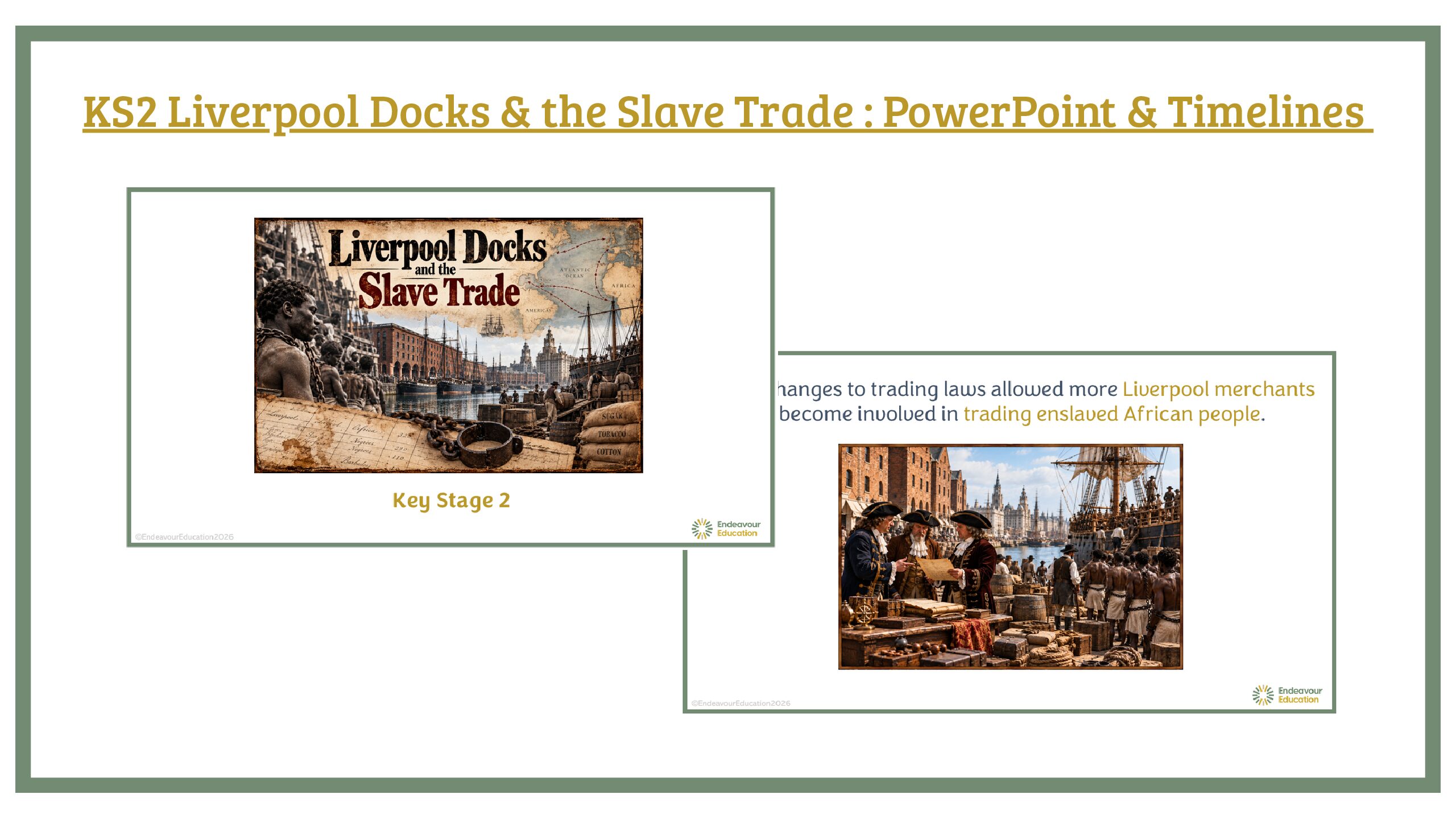 KS2 Liverpool Docks & the Slave Trade: PowerPoint & Timelines